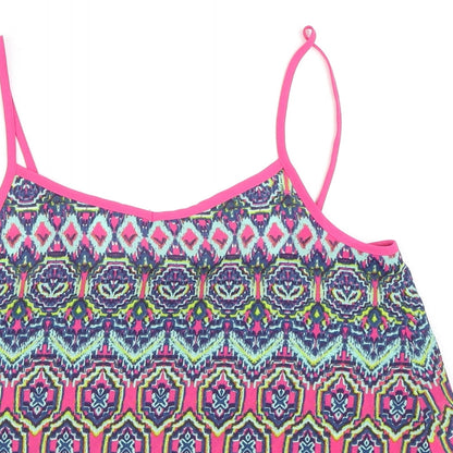Candy Couture Girls Blue Geometric  Camisole Blouse Size 12-13 Years