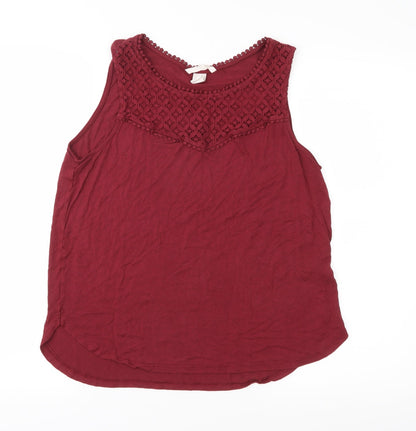 Womens UK Size M H&M Red Basic Blouse