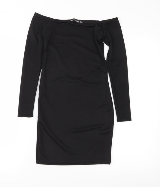 PRETTYLITTLETHING Womens Black   Sheath  Size 4