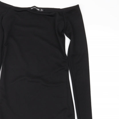 PRETTYLITTLETHING Womens Black   Sheath  Size 4