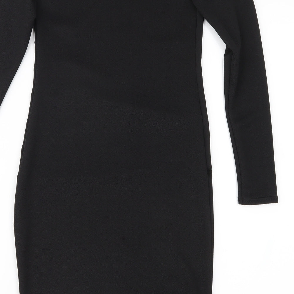 PRETTYLITTLETHING Womens Black   Sheath  Size 4