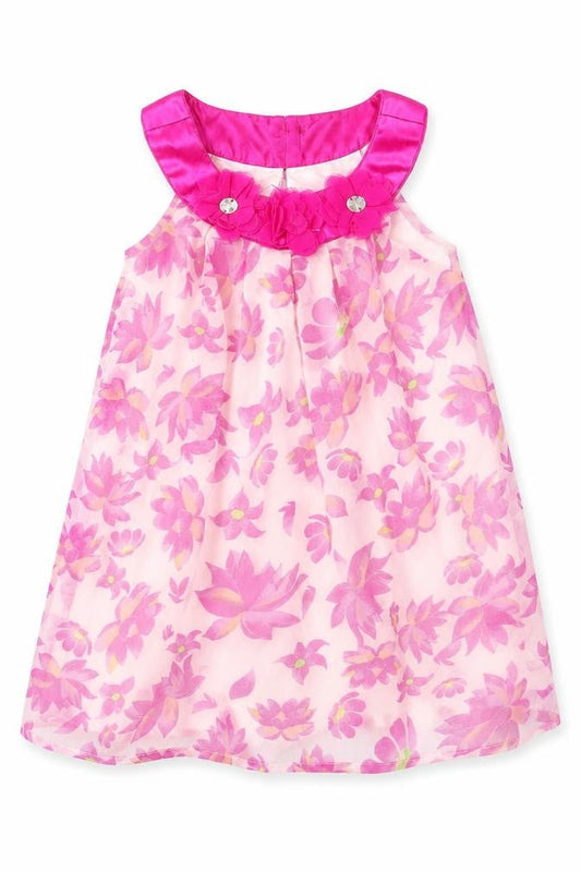 Hello Gorgeous Girls Pink Floral Chiffon Fit & Flare  Size 3 Years