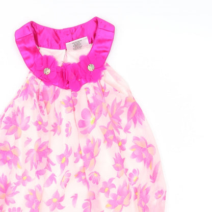 Hello Gorgeous Girls Pink Floral Chiffon Fit & Flare  Size 3 Years