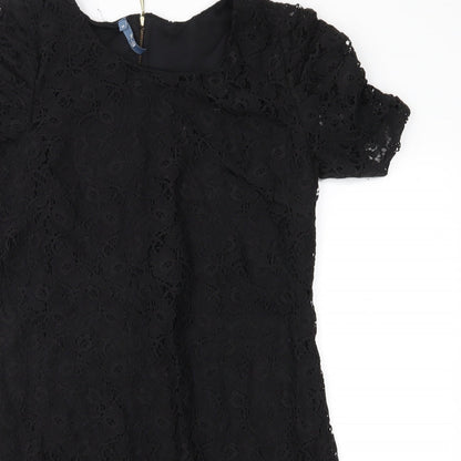 Evie Womens Black  Lace Shift  Size 14