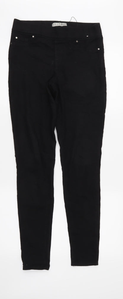 Denim & Co. Womens Black  Denim Jegging Jeans Size 8 L32 in