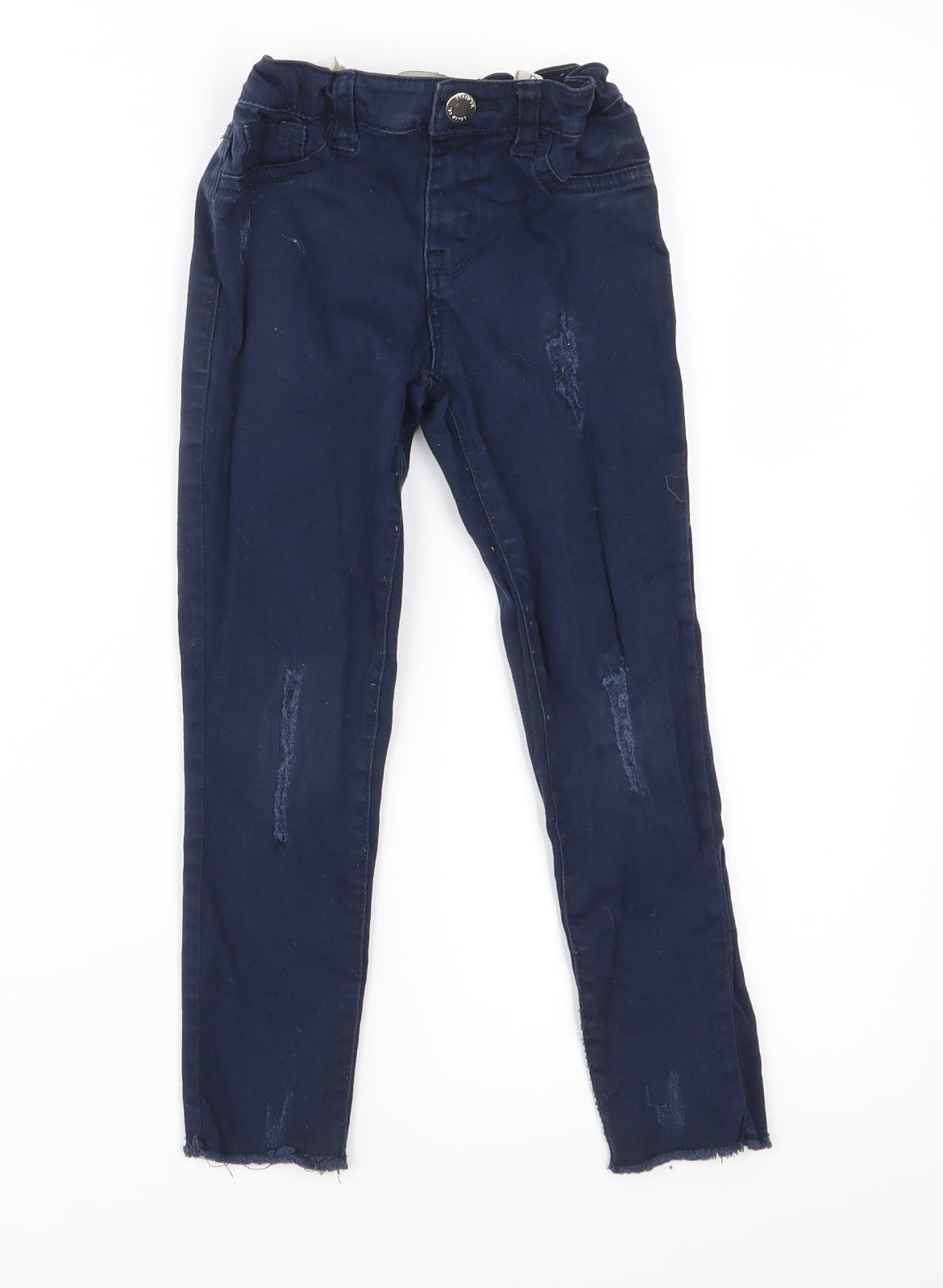 Denim & Co. Girls Black  Denim Skinny Jeans Size 5-6 Years - Distressed