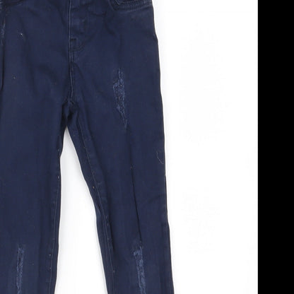 Denim & Co. Girls Black  Denim Skinny Jeans Size 5-6 Years - Distressed