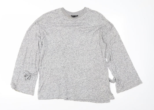 Womens UK Size 10 Topshop Grey Basic Blouse