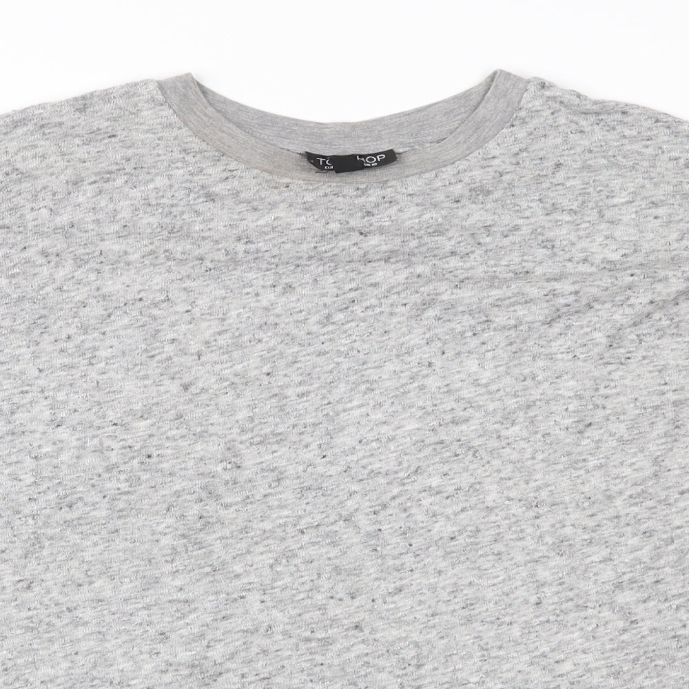 Womens UK Size 10 Topshop Grey Basic Blouse