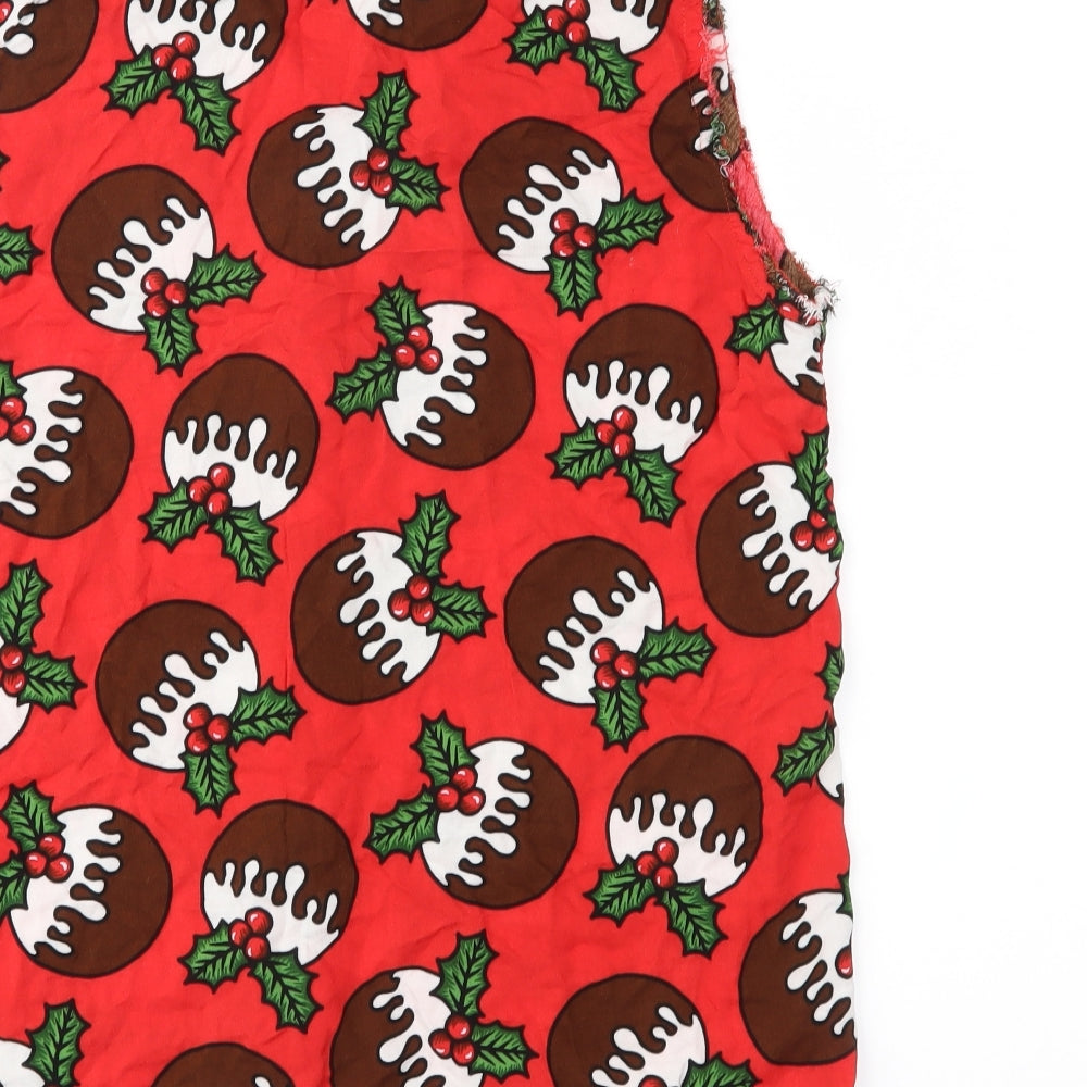 Urban Threads  Mens Red Geometric   Button-Up Size M  - Pudding