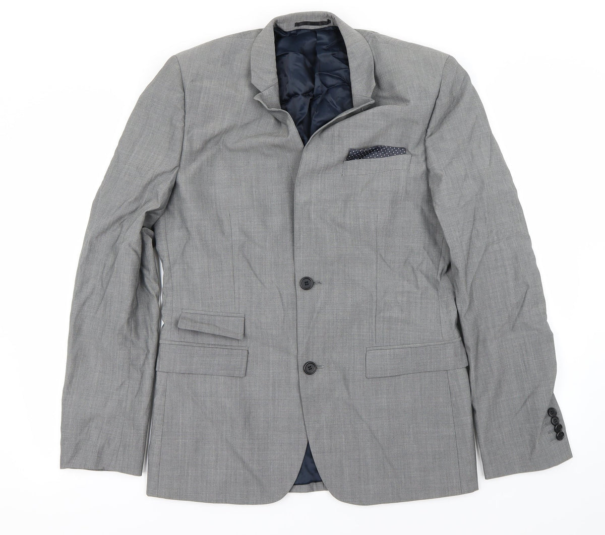Mens UK Size 38 Topman Regular Grey Suit Jacket