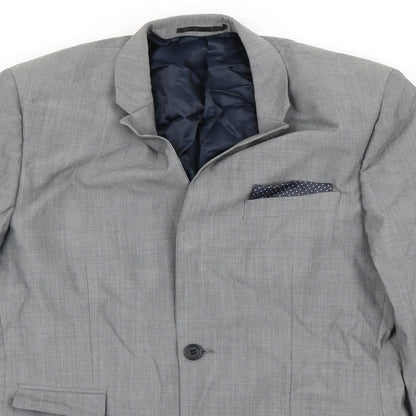 Mens UK Size 38 Topman Regular Grey Suit Jacket