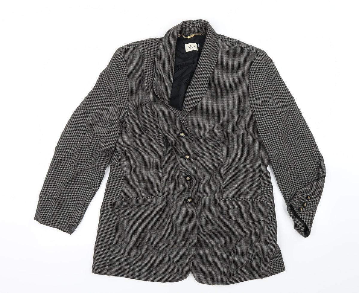 ara Womens Brown Ikat  Jacket Blazer Size 14