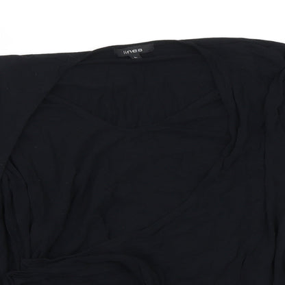 Womens UK Size L Linea Black Basic T-Shirt