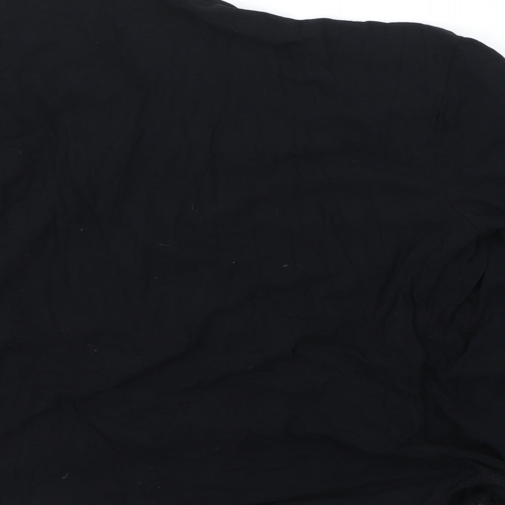 Womens UK Size L Linea Black Basic T-Shirt