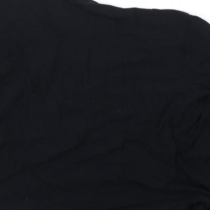 Womens UK Size L Linea Black Basic T-Shirt