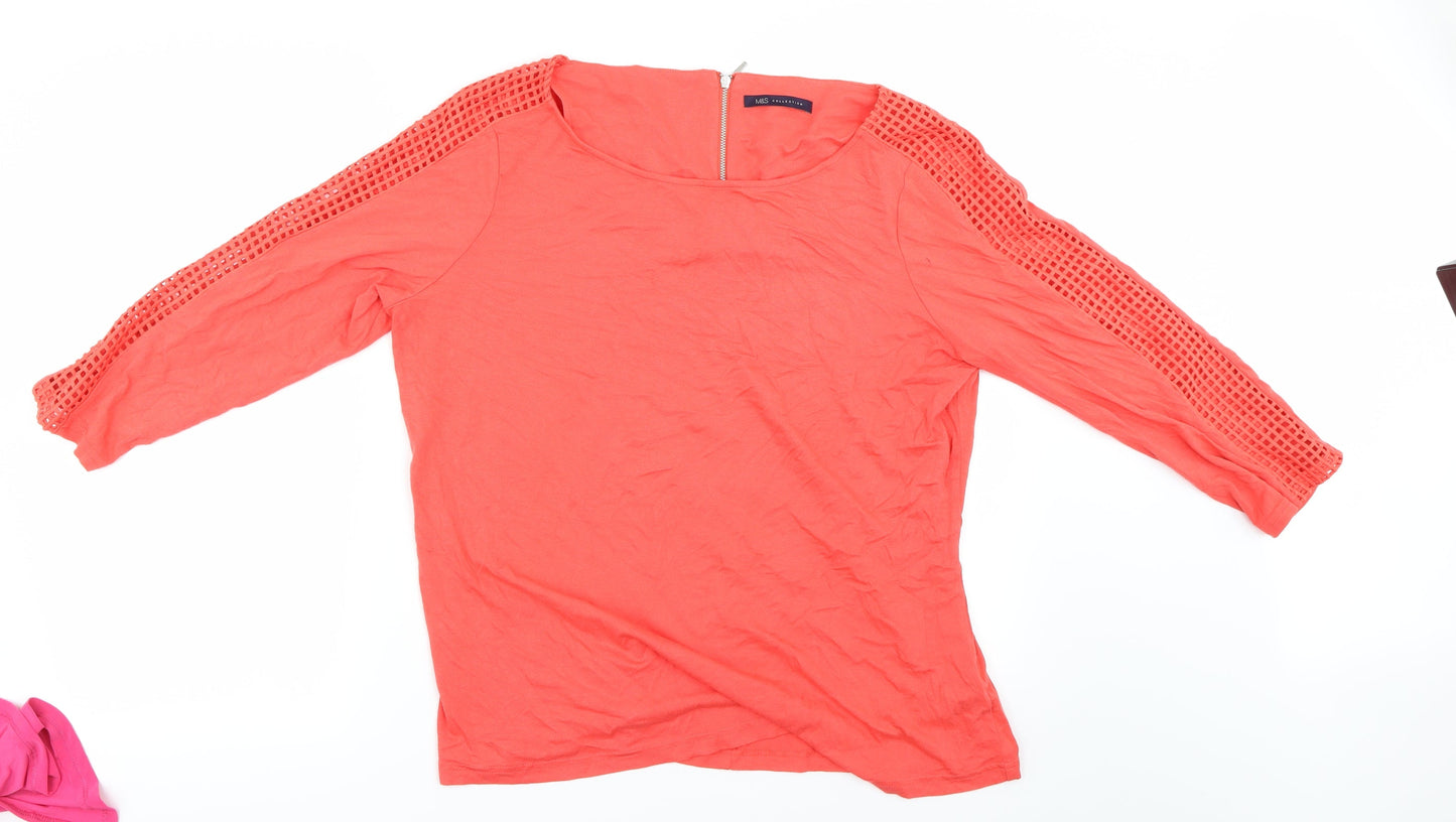 Womens UK Size 18 Marks and Spencer Red Basic Blouse