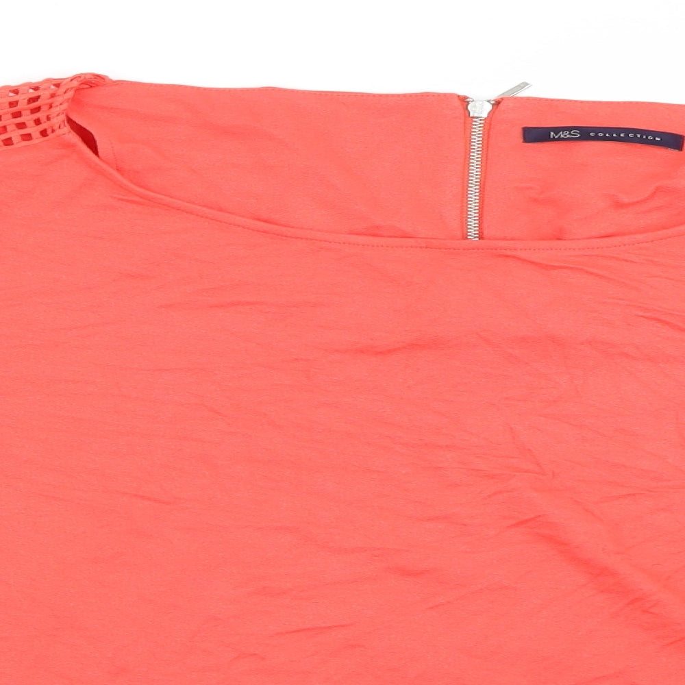 Womens UK Size 18 Marks and Spencer Red Basic Blouse
