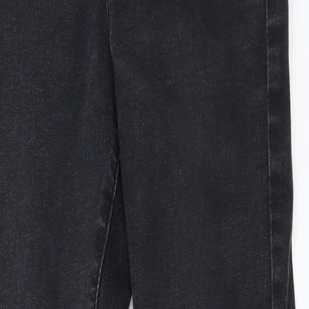 Womens UK Size 8 Preworn Regular Fit Straight Black Jeans