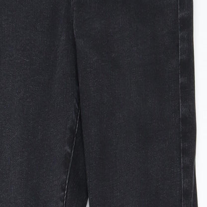 Womens UK Size 8 Preworn Regular Fit Straight Black Jeans