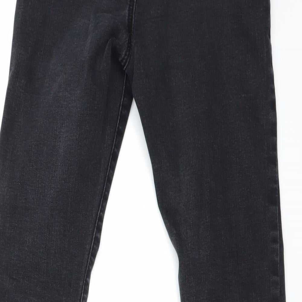 Womens UK Size 8 Preworn Regular Fit Straight Black Jeans
