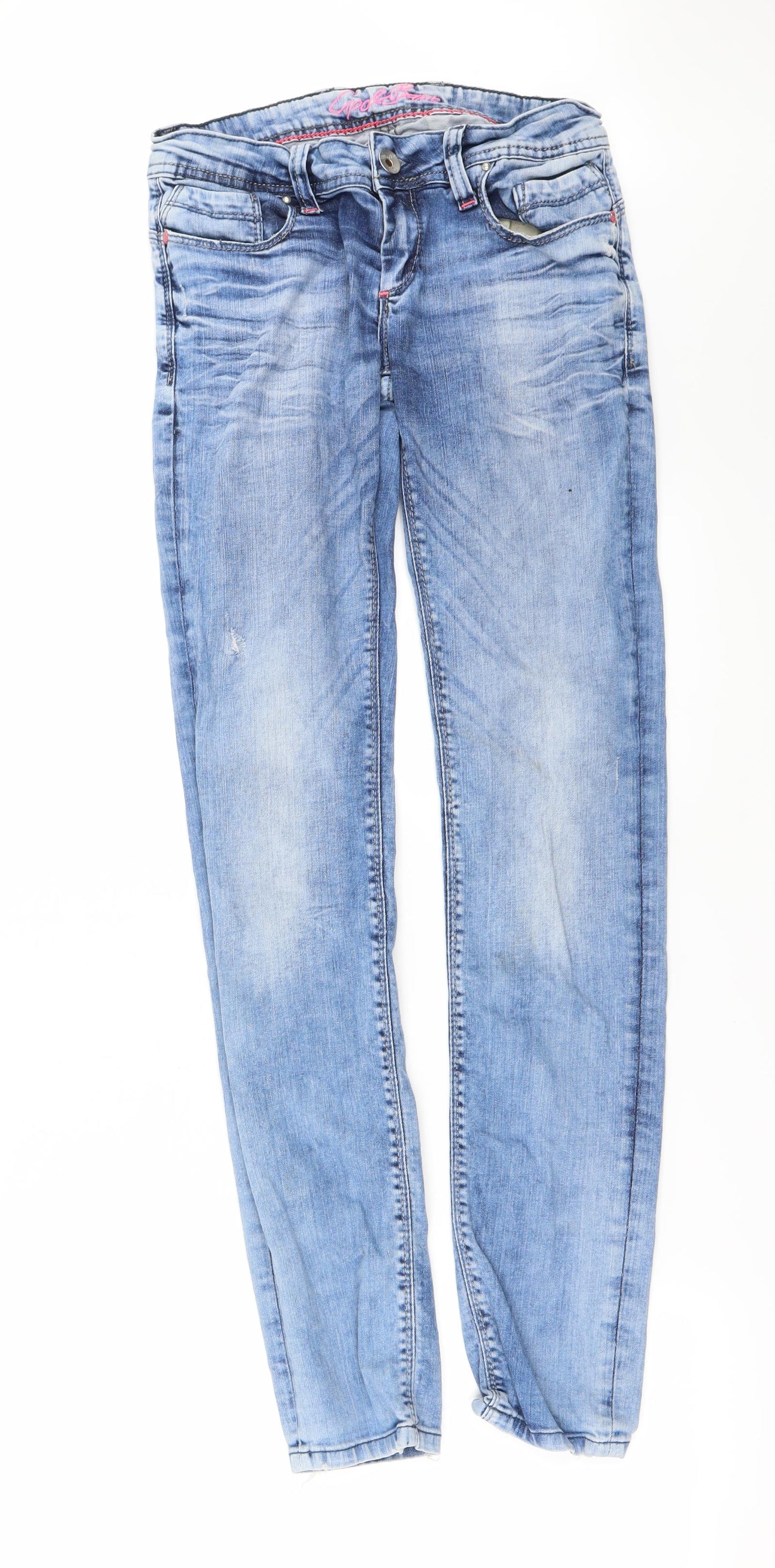 Womens UK Size 29 in Preworn Extra-Slim Fit Skinny Blue Jeans