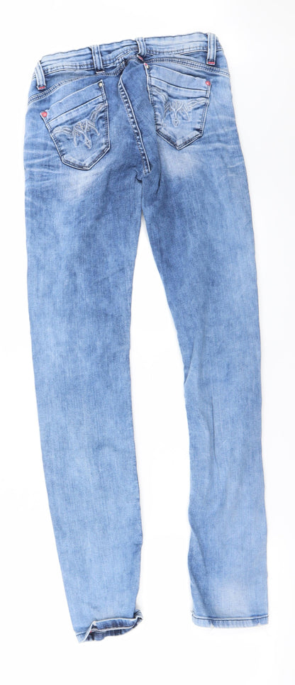 Womens UK Size 29 in Preworn Extra-Slim Fit Skinny Blue Jeans