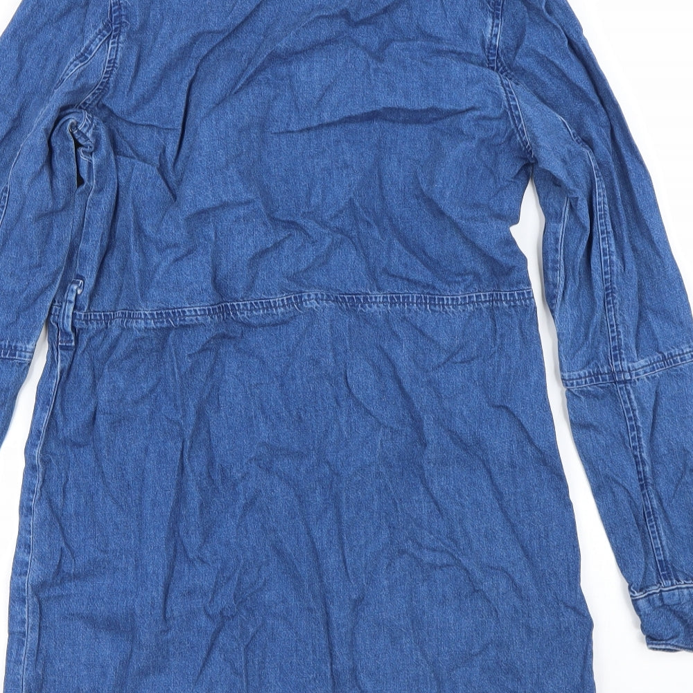 Womens UK Size 6 Topshop Blue Basic T-Shirt