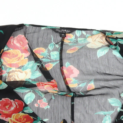 Miss Selfridge Womens Black Floral  Basic Blouse Size 6