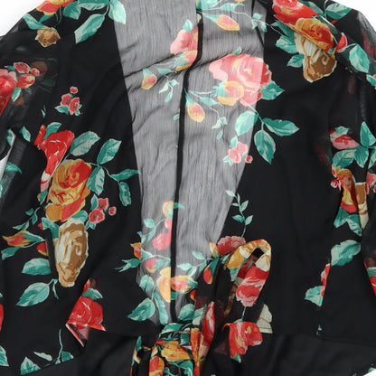 Miss Selfridge Womens Black Floral  Basic Blouse Size 6