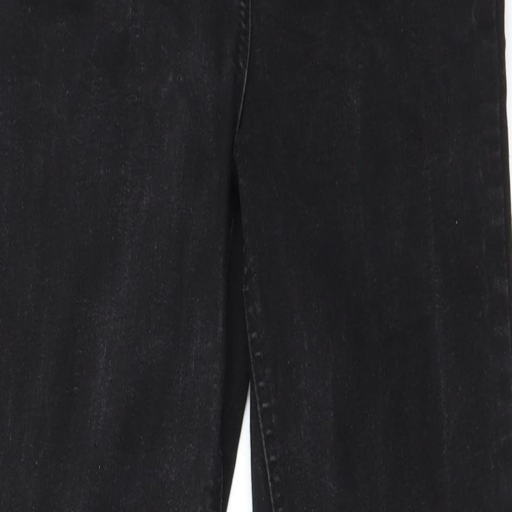 Womens UK Size 10 Papaya Regular Fit Straight Black Jeans
