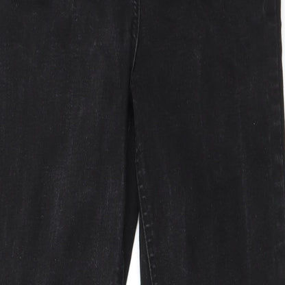 Womens UK Size 10 Papaya Regular Fit Straight Black Jeans