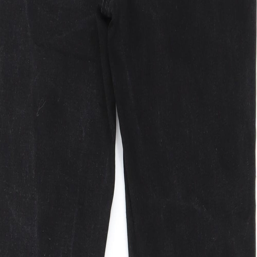Womens UK Size 10 Papaya Regular Fit Straight Black Jeans
