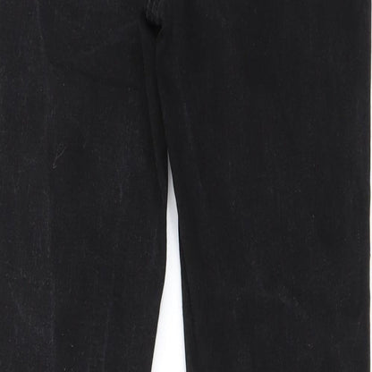 Womens UK Size 10 Papaya Regular Fit Straight Black Jeans