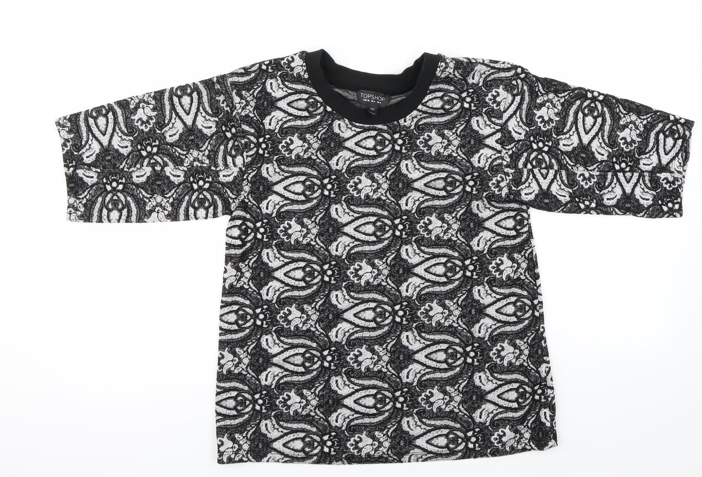 Womens UK Size 8 Topshop Black Basic T-Shirt