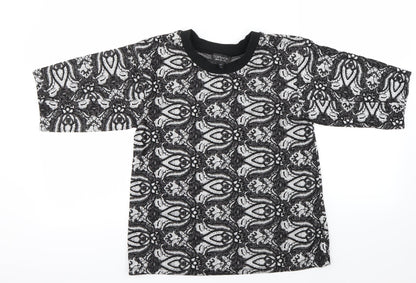 Womens UK Size 8 Topshop Black Basic T-Shirt