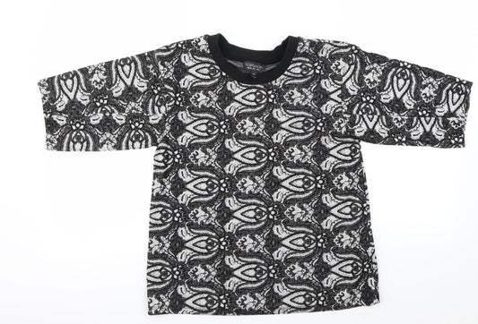 Womens UK Size 8 Topshop Black Basic T-Shirt