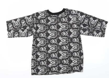 Womens UK Size 8 Topshop Black Basic T-Shirt