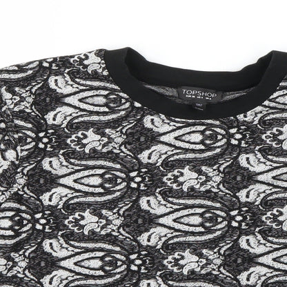 Womens UK Size 8 Topshop Black Basic T-Shirt