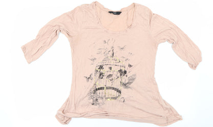 Womens UK Size 8 F&F Pink Basic T-Shirt