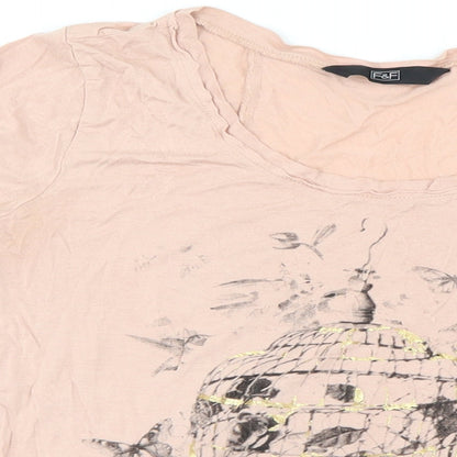 Womens UK Size 8 F&F Pink Basic T-Shirt