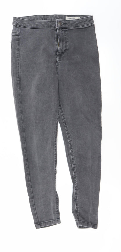 Womens UK Size 10 Preworn Regular Fit Skinny Grey Jeans