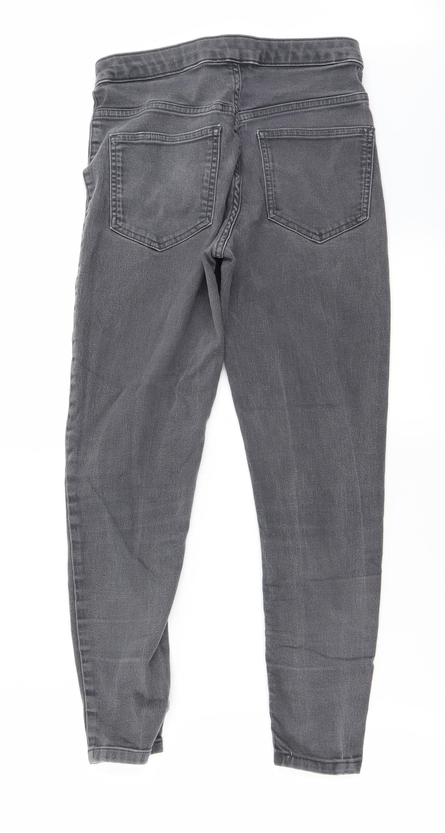 Womens UK Size 10 Preworn Regular Fit Skinny Grey Jeans