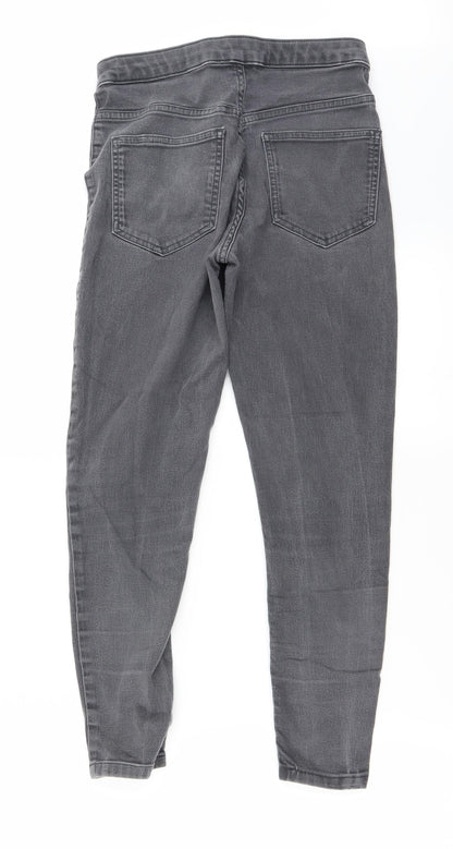 Womens UK Size 10 Preworn Regular Fit Skinny Grey Jeans