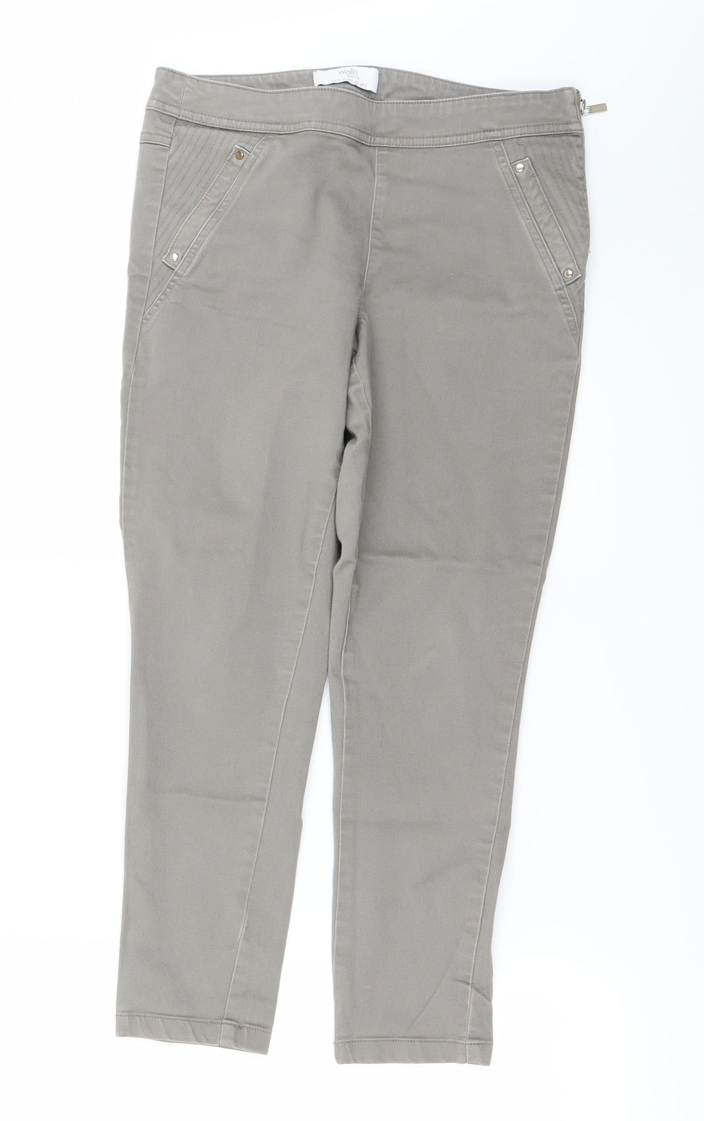 Womens UK Size 10 Wallis Regular Fit Tapered Grey Jeans