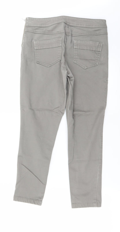 Womens UK Size 10 Wallis Regular Fit Tapered Grey Jeans