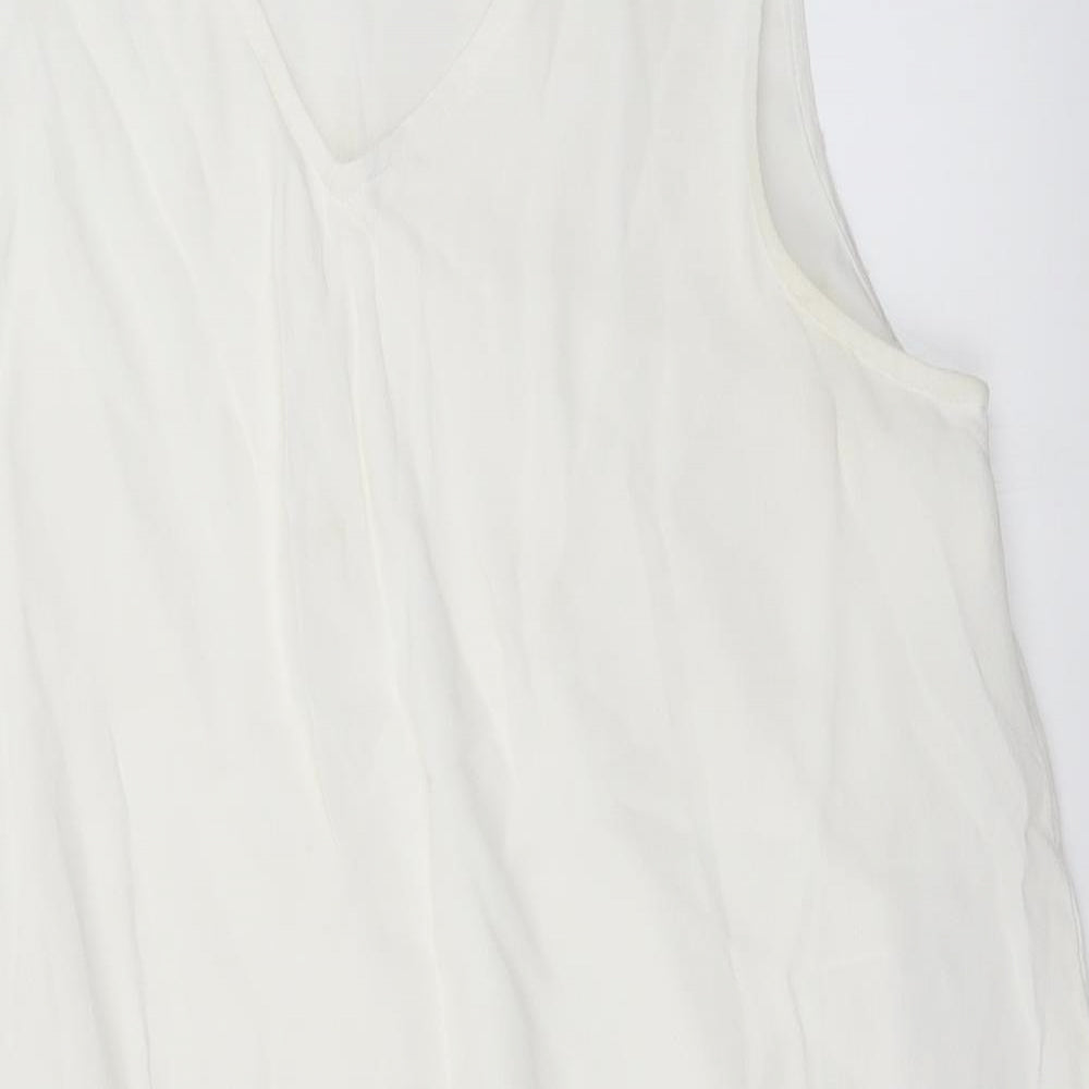 Womens UK Size L vila White Basic Blouse