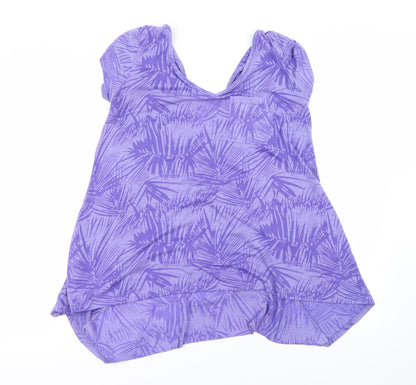 George Womens Purple Floral  Basic Blouse Size 10