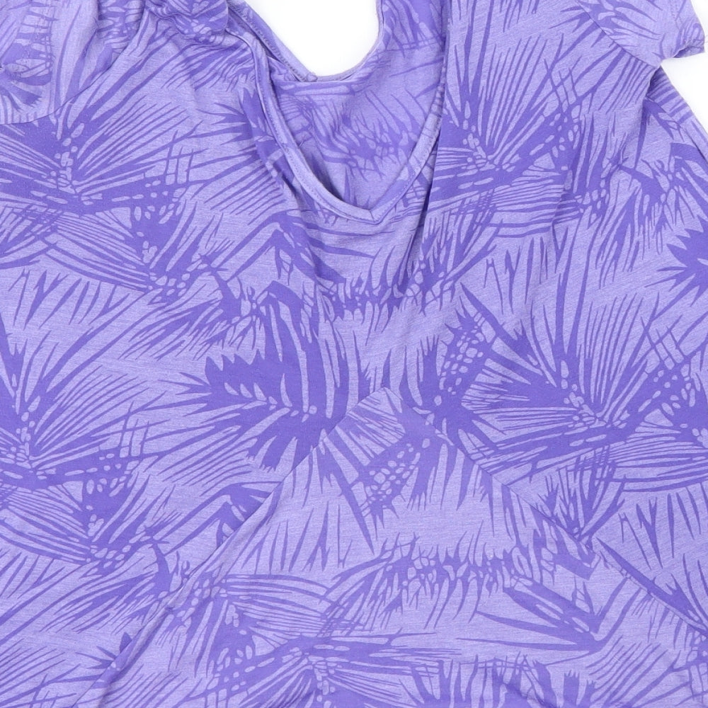 George Womens Purple Floral  Basic Blouse Size 10