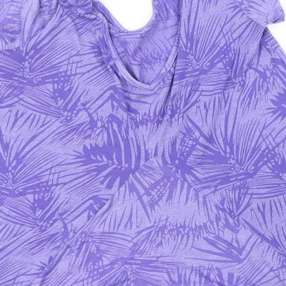 George Womens Purple Floral  Basic Blouse Size 10